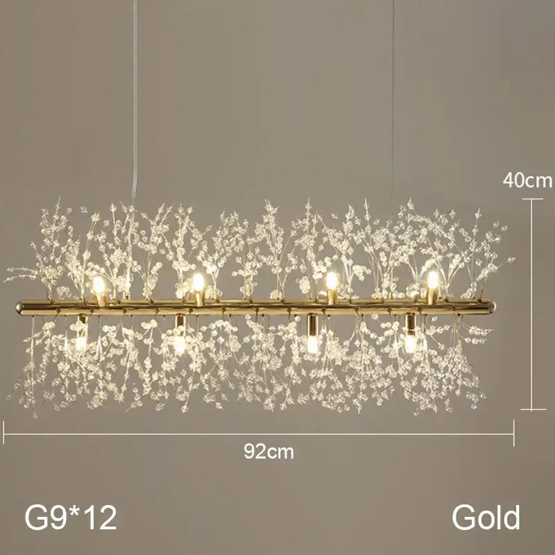 Decorbites dandelion chandelier gold crystal led living room light