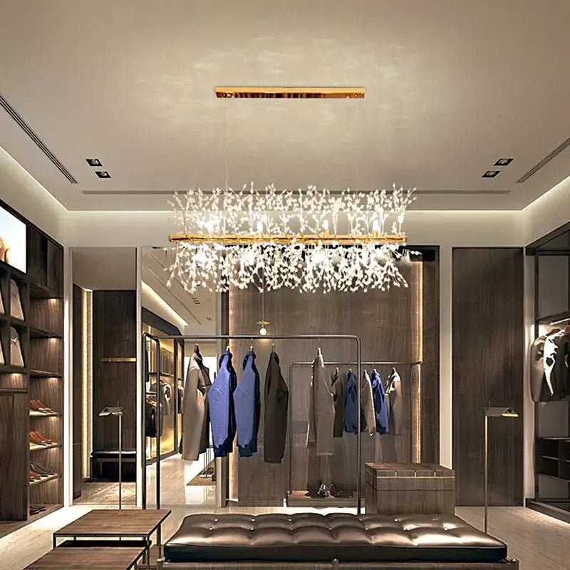 Decorbites dandelion chandelier gold crystal led living room light