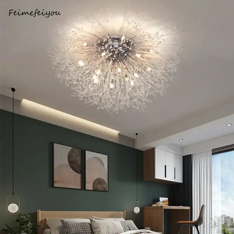Decorbites dandelion crystal led ceiling light for living room
