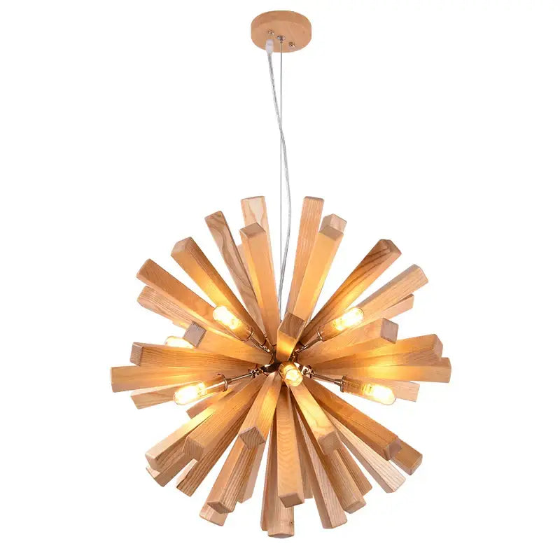 Decorbites dandelion wooden pendant lights for dining room starburst glow