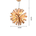 Decorbites dandelion wooden pendant lights for dining room starburst glow