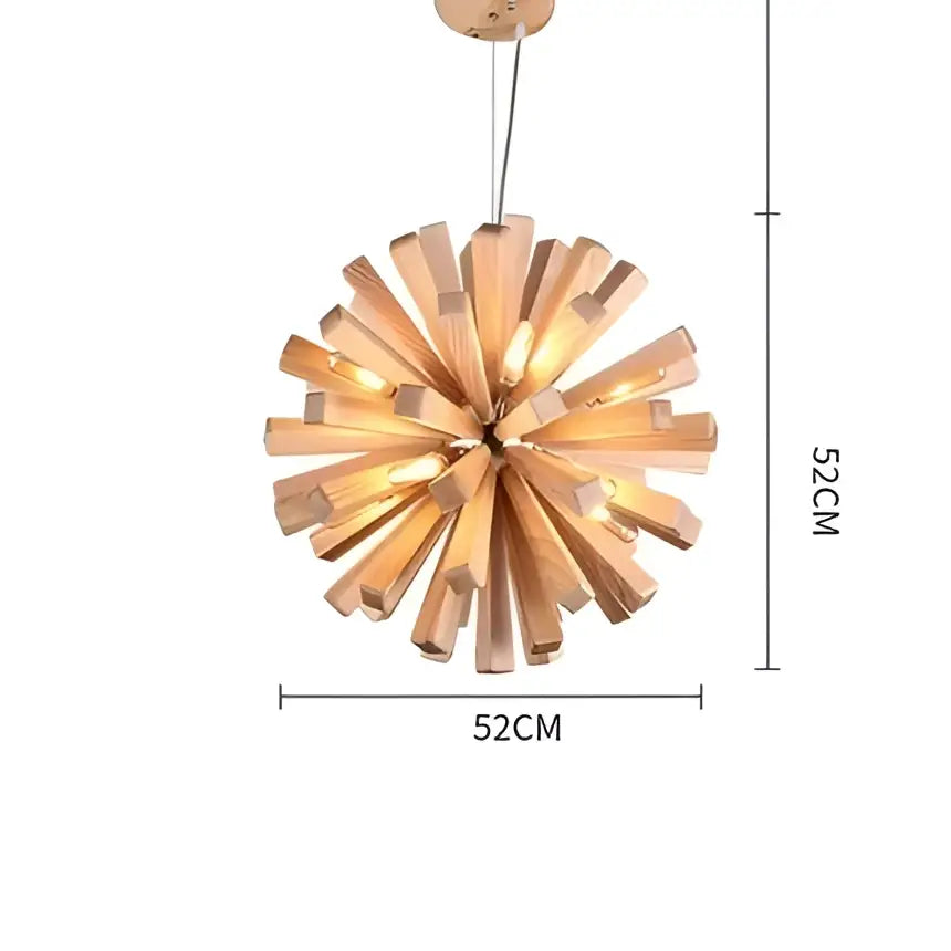 Decorbites dandelion wooden pendant lights for dining room starburst glow