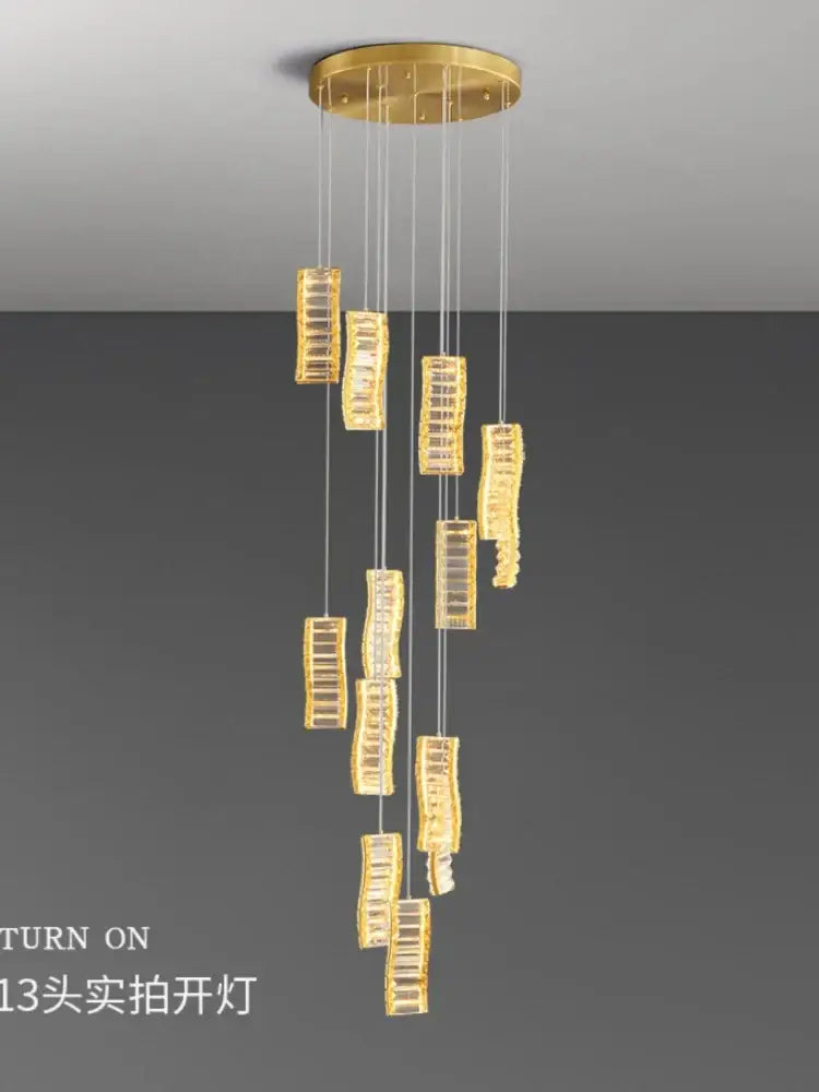 Decorbites deluxe crystal spiral slinglights dining room gold pendant
