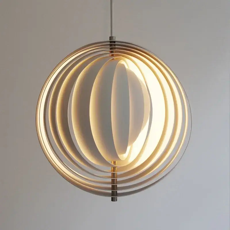 Decorbites designer moon led chandelier wooden ring dining room light