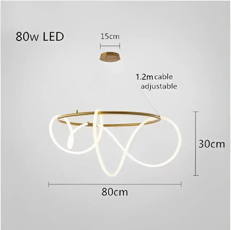 Modern gold nordic hose led ceiling chandelier for living room