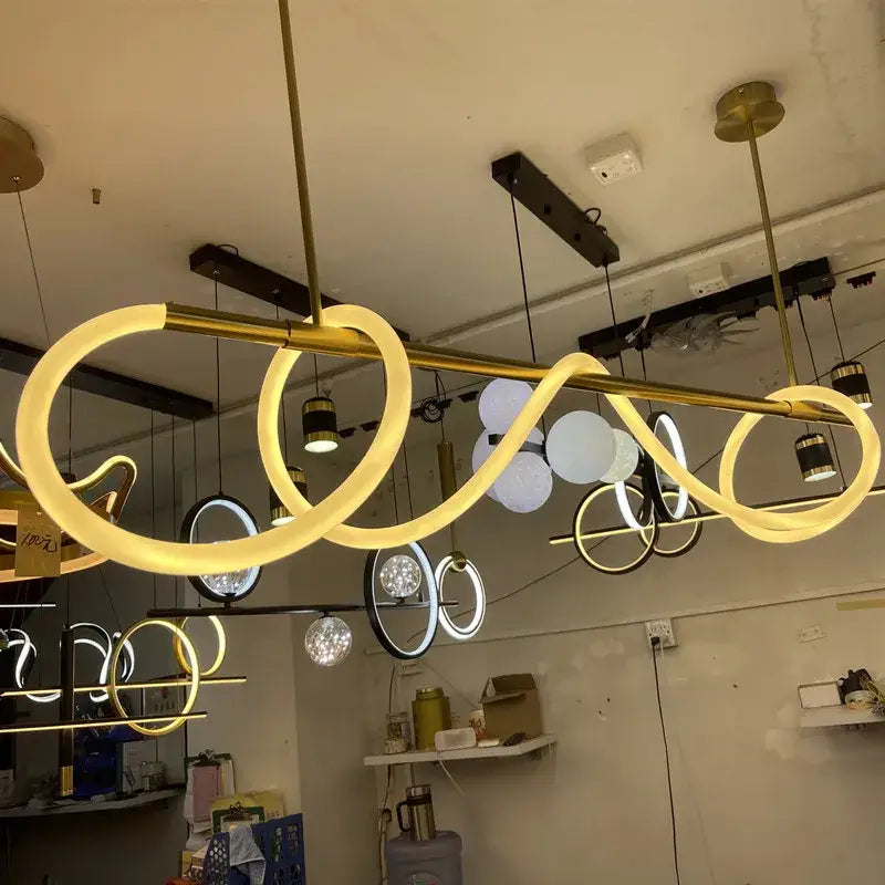 Modern gold nordic hose led ceiling chandelier for living room