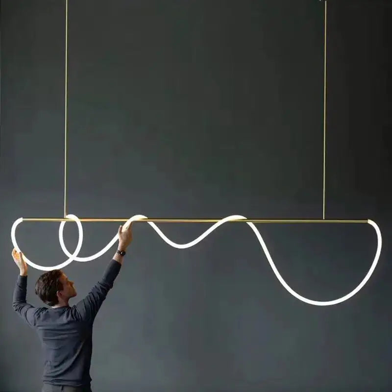 Modern gold nordic hose led ceiling chandelier for living room