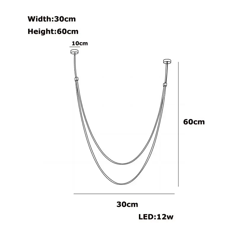 Minimalist metallic flexible leather belt wall lamp bedroom light