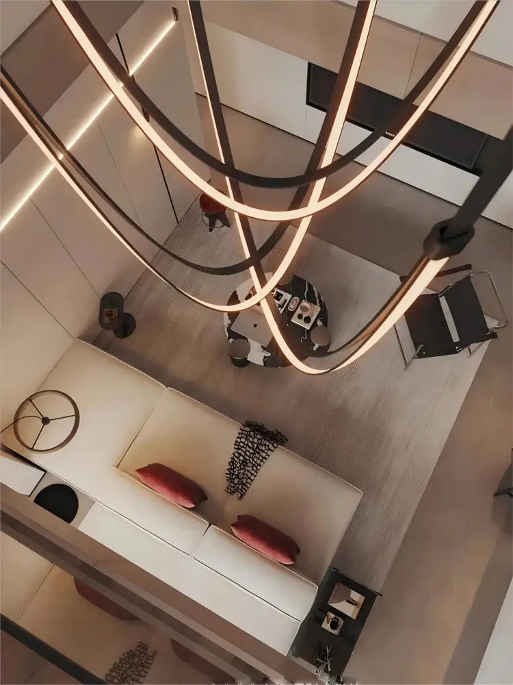 Minimalist metallic flexible leather belt wall lamp bedroom light