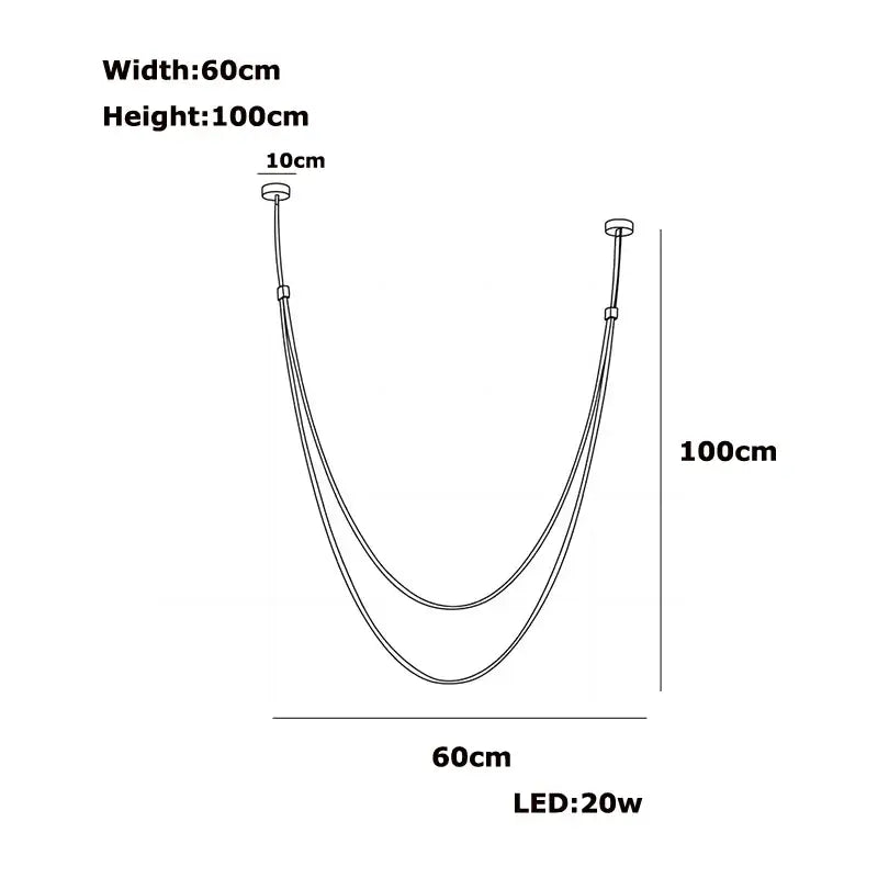 Minimalist metallic flexible leather belt wall lamp bedroom light