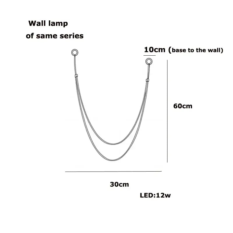 Minimalist metallic flexible leather belt wall lamp bedroom light