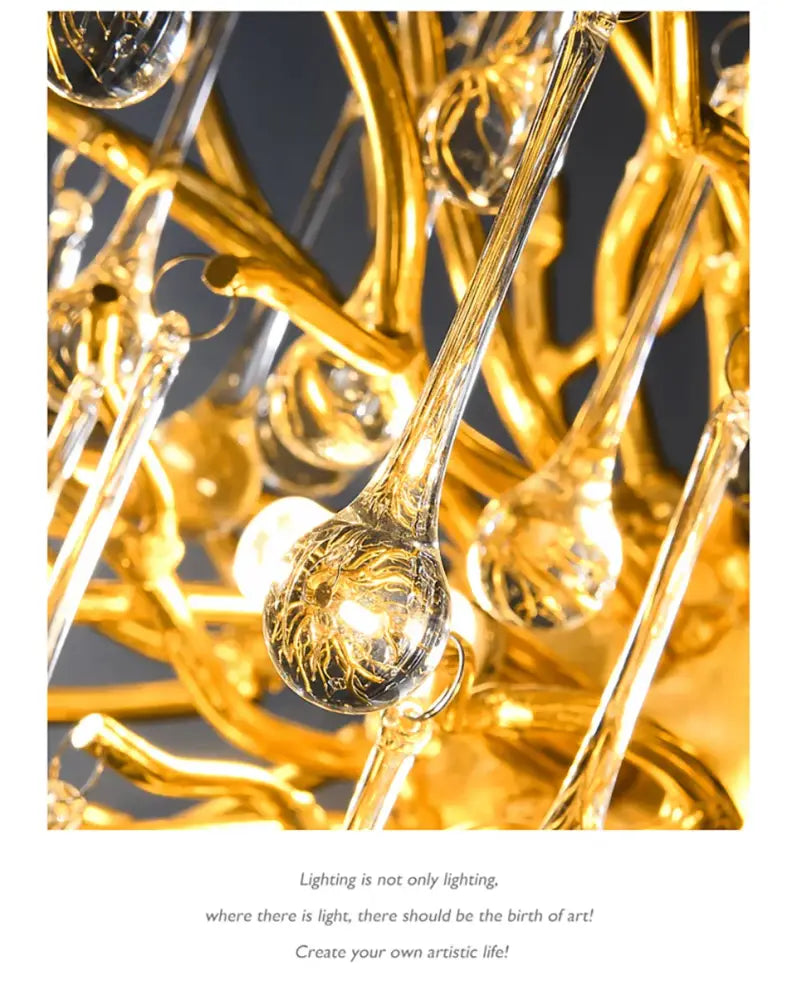 Modern chrome branching crystal chandelier living room lamp package