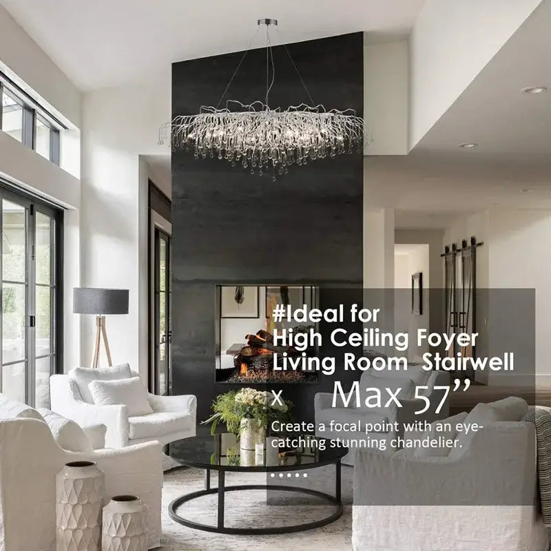 Elegant gold crystal chandelier for living room aluminum pendant