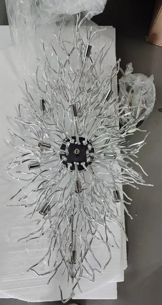 Modern chrome branching crystal chandelier living room lamp package