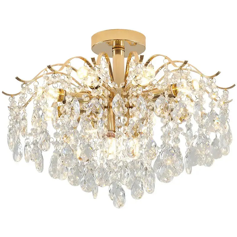 Decorbites elegant crystal chandelier gold branching dining room