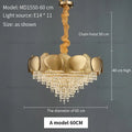 Decorbites elegant crystal chandelier gold tiered living room light