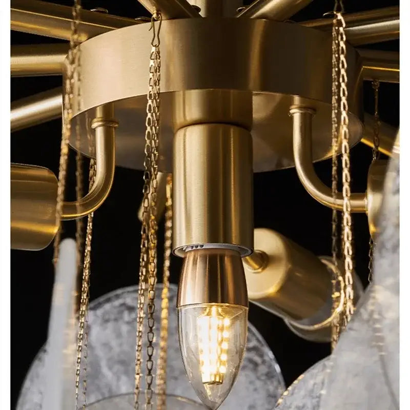 Decorbites elegant glass chandelier gold textured bedroom light