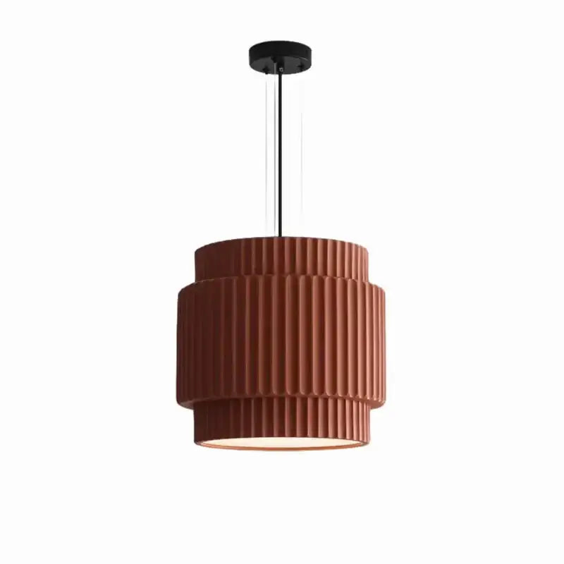 Decorbites elegant resin sage green ribbed pendant light dining room