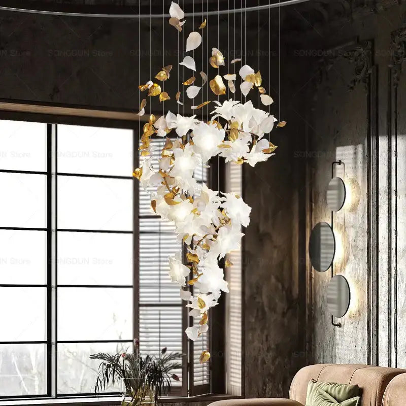Decorbites elegant villa white & gold chandelier living room light