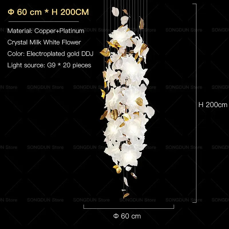 Decorbites elegant villa white & gold chandelier living room light