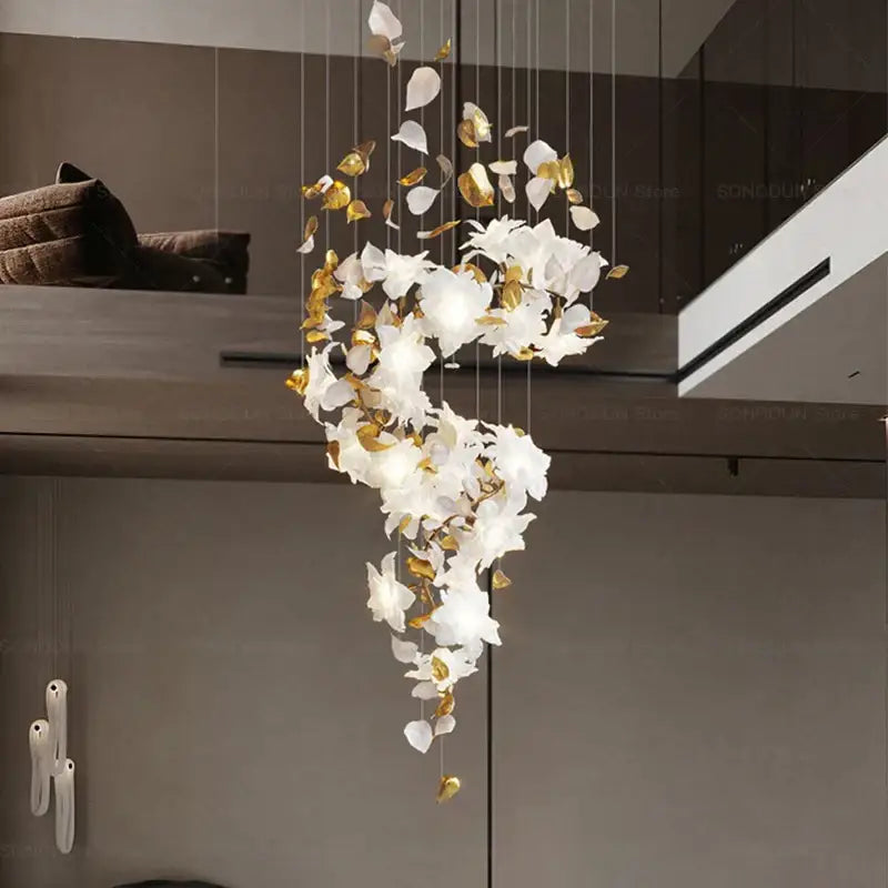 Decorbites elegant villa white & gold chandelier living room light