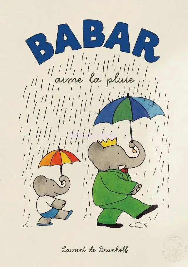 Cartoon elephant yoga green & beige family canvas wall art kids room