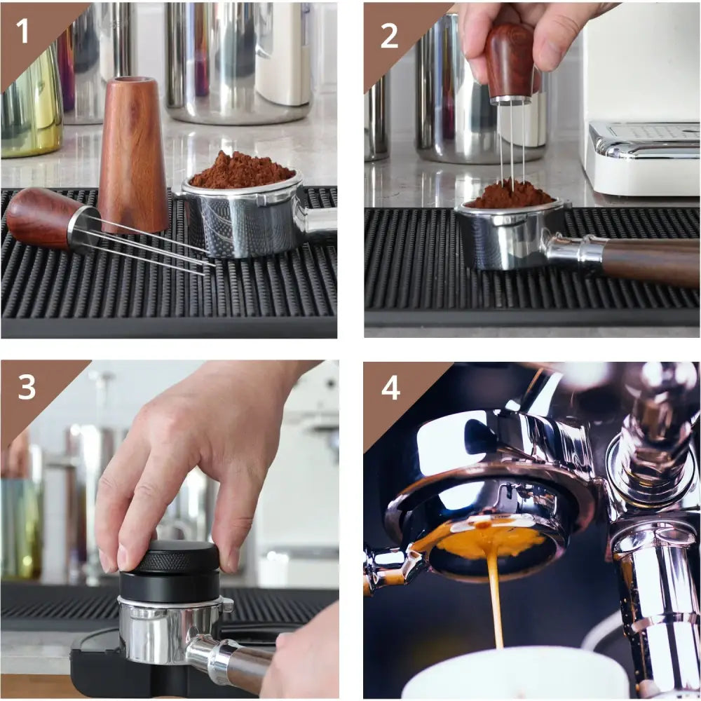 Decorbites espresso stirrer wood and metal kitchen distribution tool