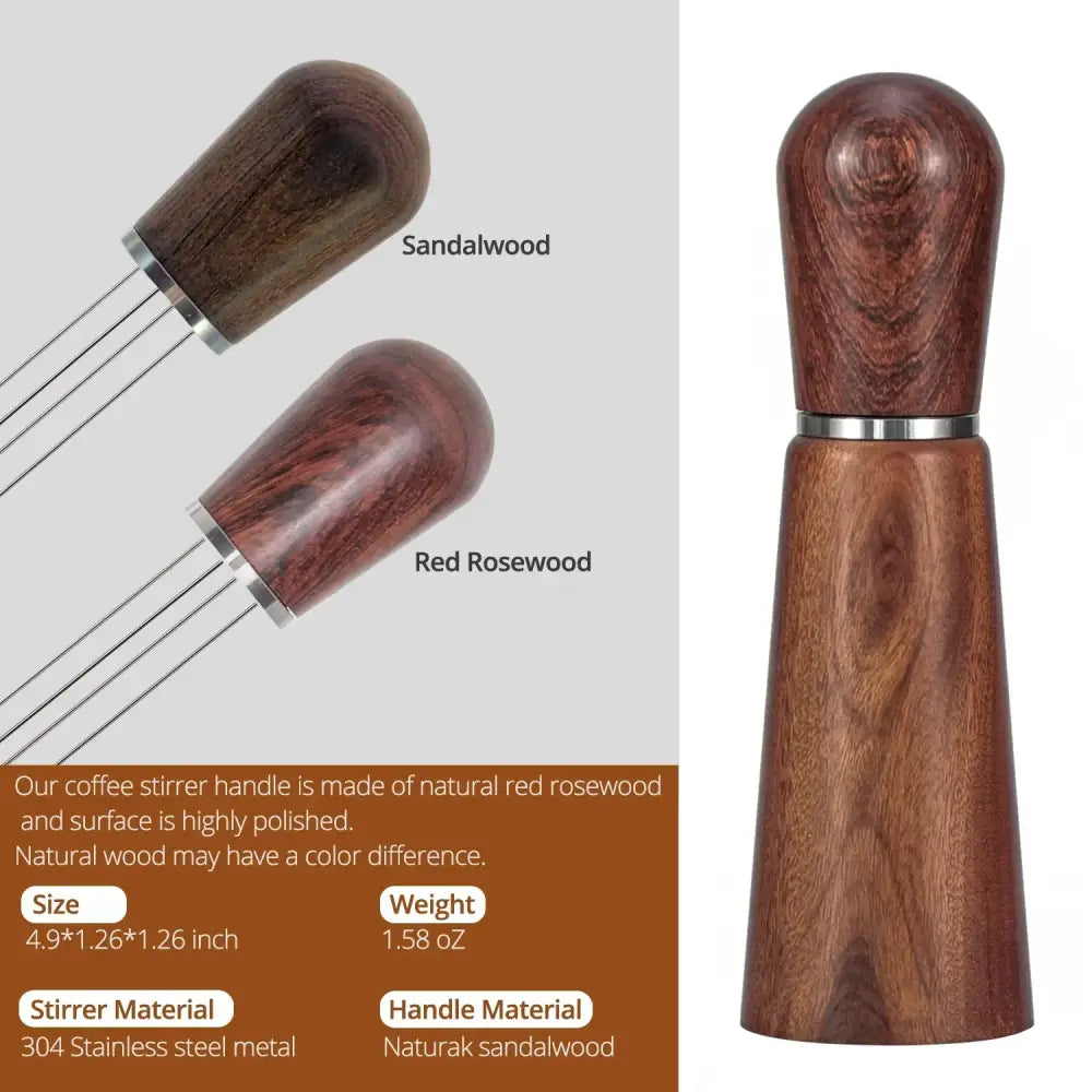 Decorbites espresso stirrer wood and metal kitchen distribution tool