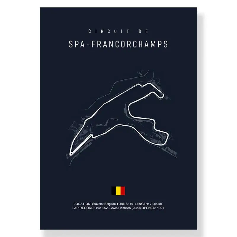 Modern blue and white paul ricard imola track canvas bedroom art