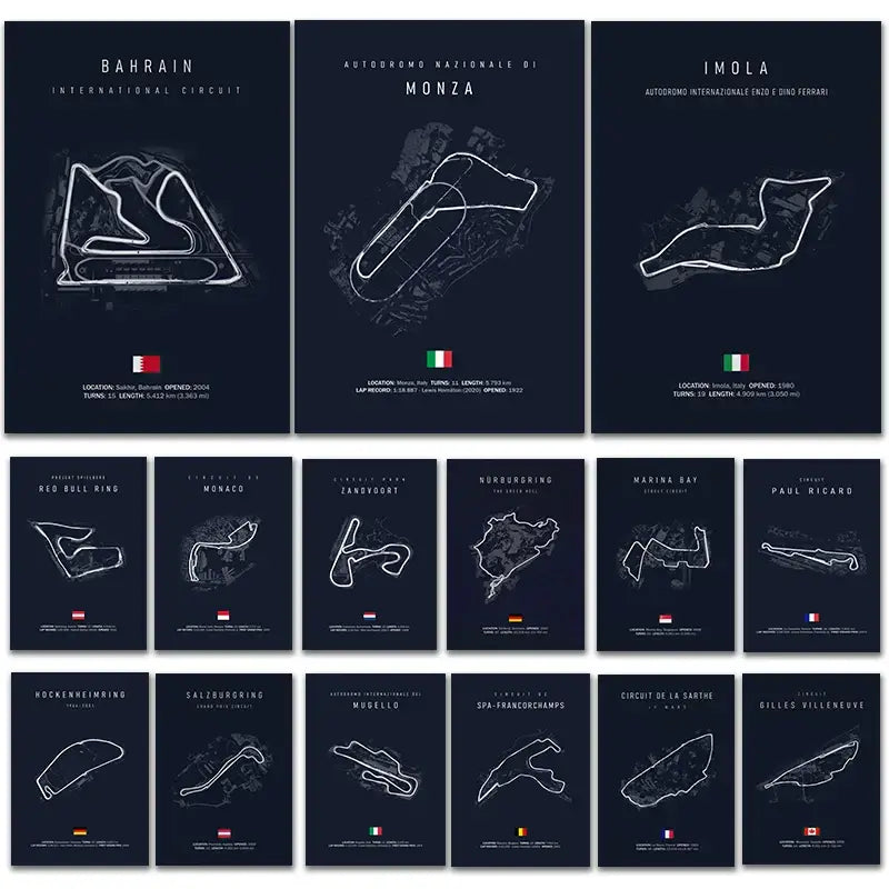 Circuit de la sarthe race track canvas wall art living room decor