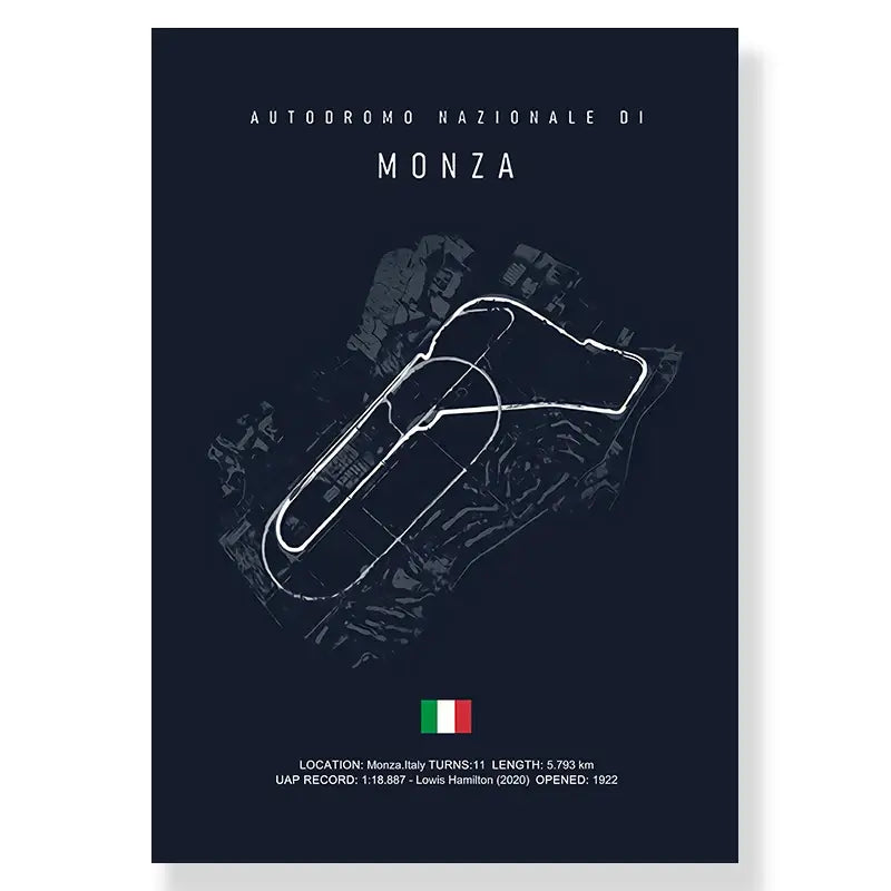 Monza italy f1 track circuit canvas wall art bedroom decor