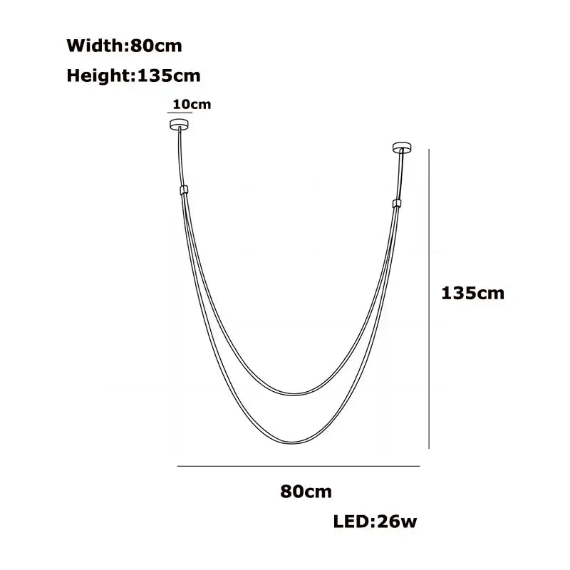 Modern flexible leather belt led chandelier living room pendant light
