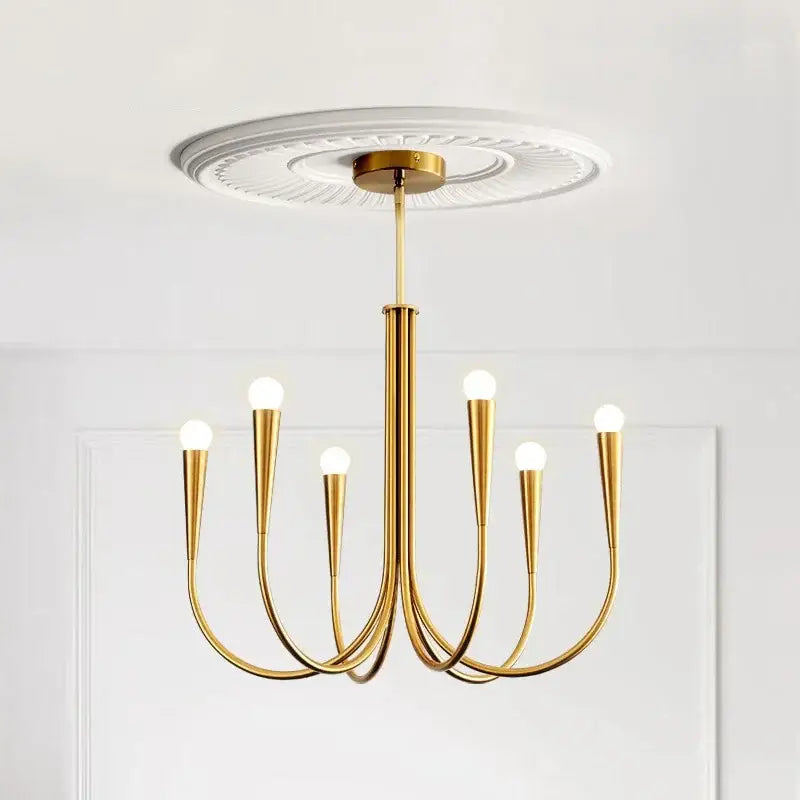 Decorbites french candle led chandelier black & gold kitchen light