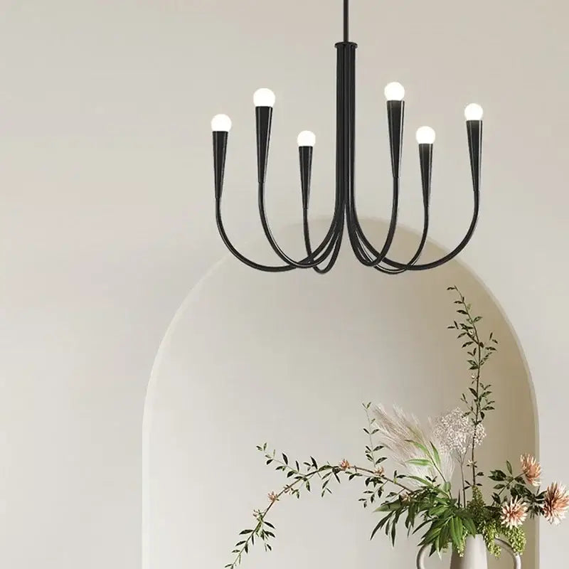 Decorbites french candle led chandelier black & gold kitchen light