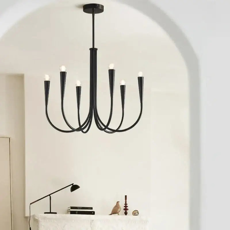 Decorbites french candle led chandelier black & gold kitchen light