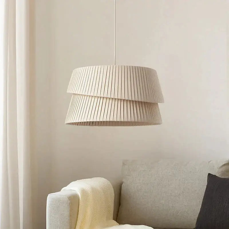 Decorbites french cream chandelier pleated fabric lamp for bedroom