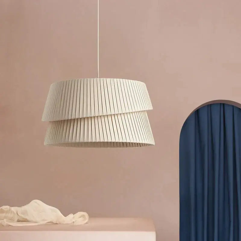 Decorbites french cream chandelier pleated fabric lamp for bedroom