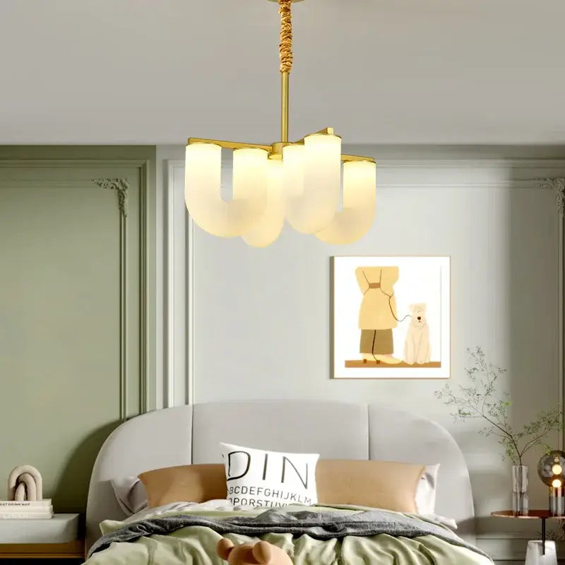Decorbites french cream u-shaped floor lamp living room led light