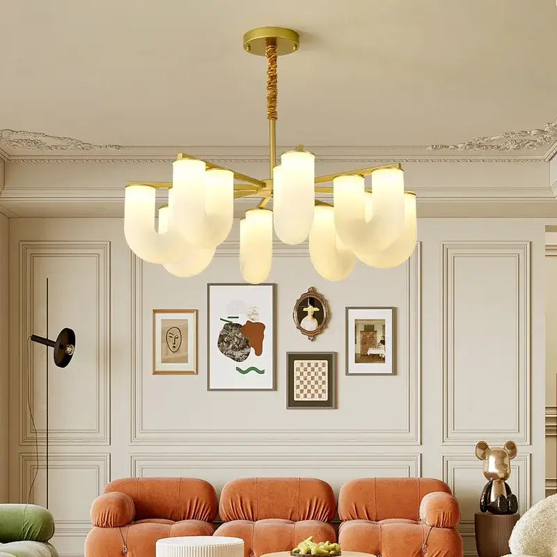 Decorbites french cream u-shaped floor lamp living room led light