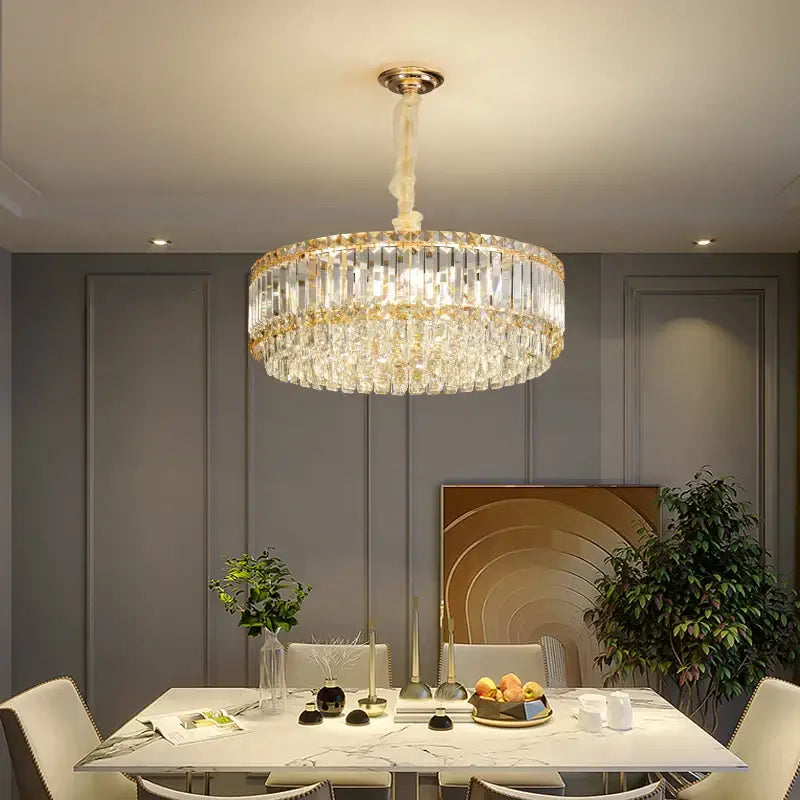Decorbites french crystal chandelier living room gold two tier light