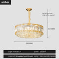 Decorbites french crystal chandelier living room gold two tier light