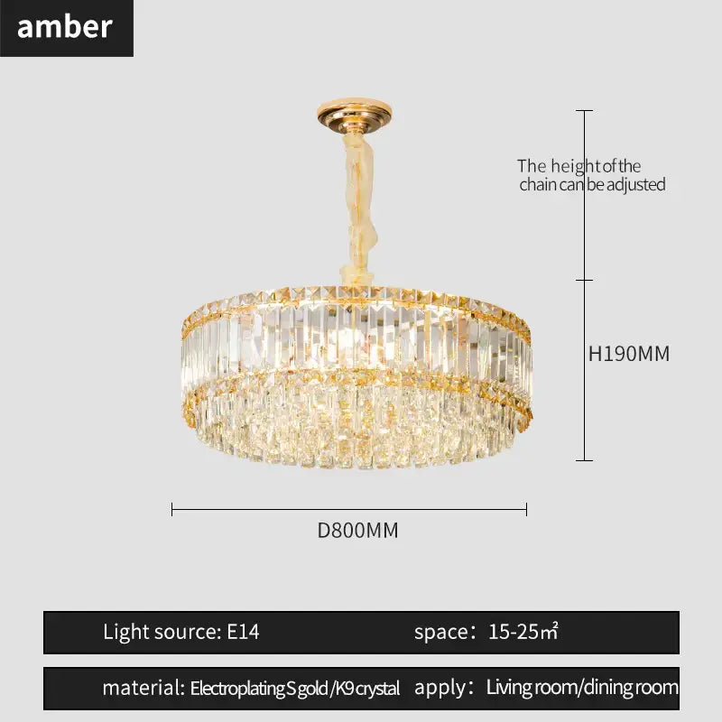 Decorbites french crystal chandelier living room gold two tier light