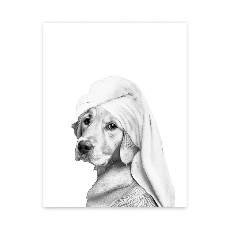 Pig shower black and white animal bathroom wall art
