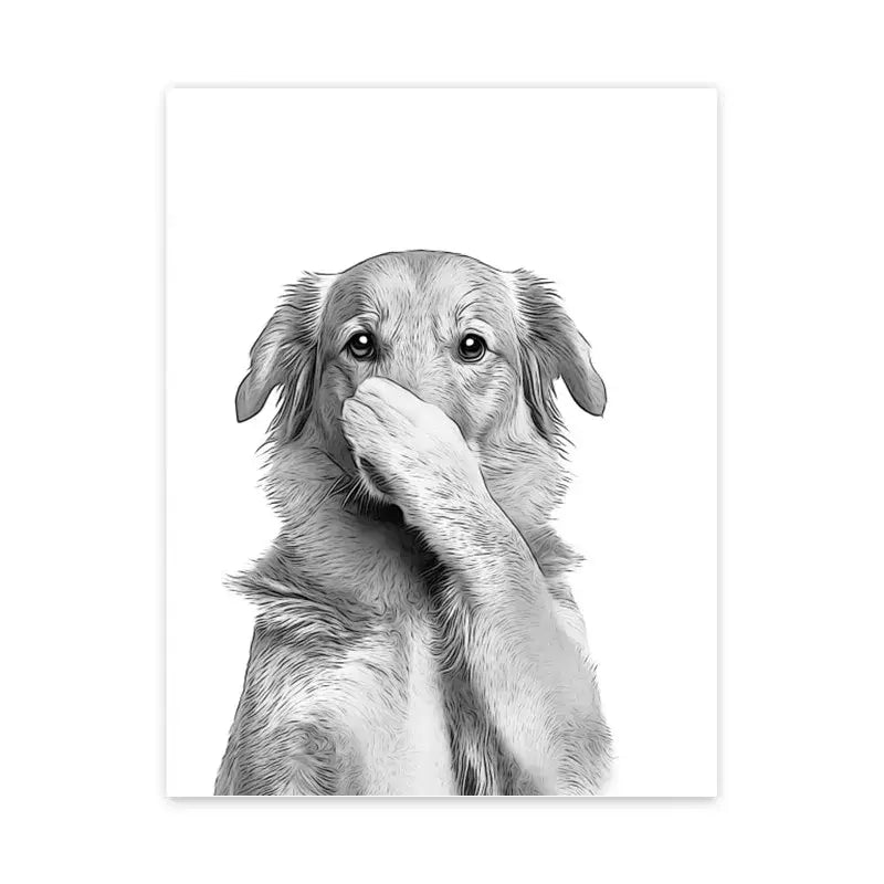 Funny lion with blue toothbrush bathroom wall art animal poster
