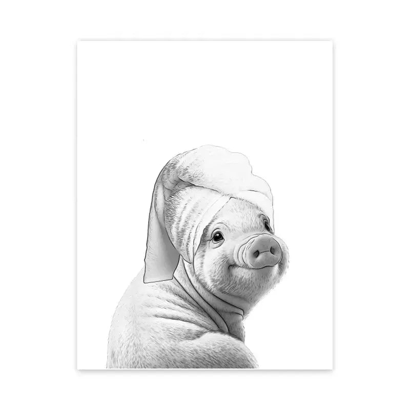 Funny raccoon animal wall art bathroom canvas print
