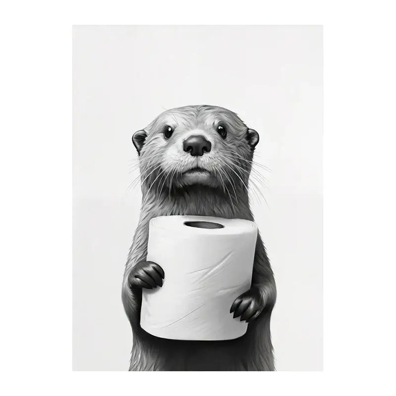 Black and white funny animals wall art – bathroom framed prints