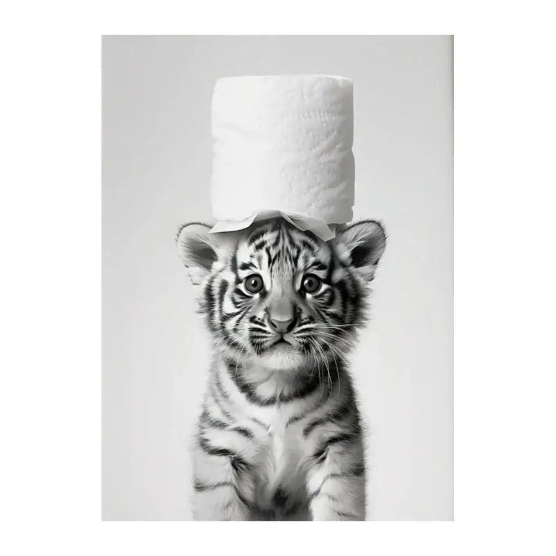Black and white funny animals wall art – bathroom framed prints
