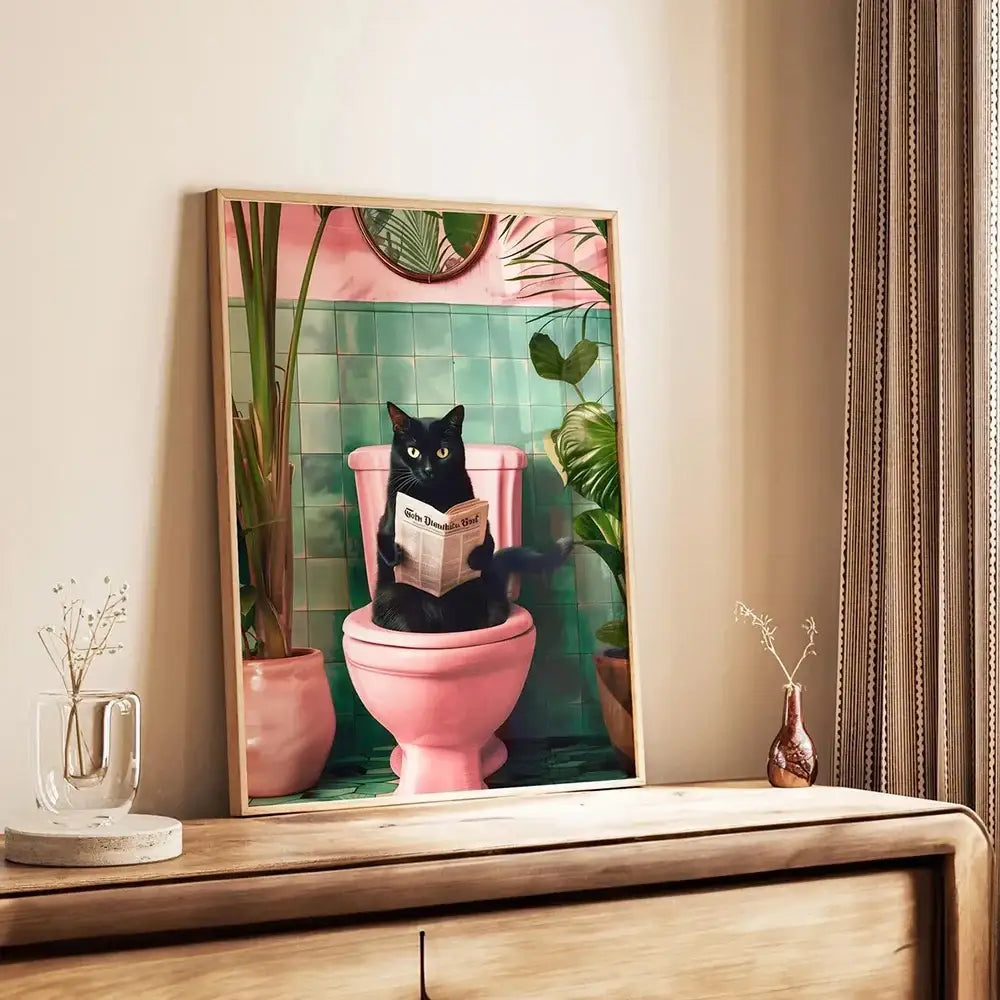 Funny christmas gingerbread man bathroom canvas wall art