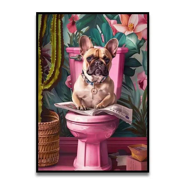 Funny christmas gingerbread man bathroom canvas wall art