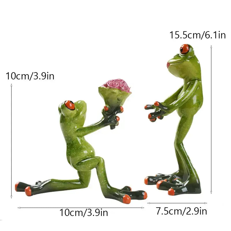 Decorbites funny frog couple resin decor bedroom figurine
